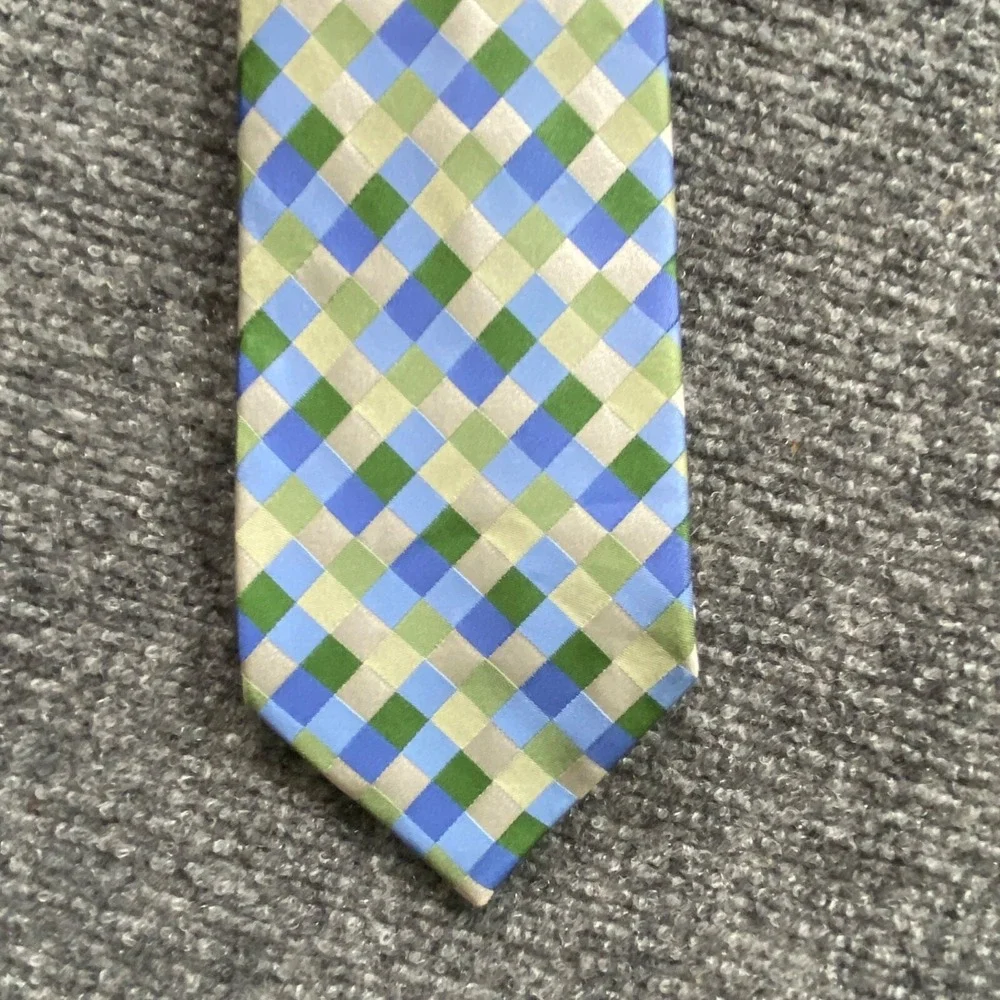 City Of London‎ Tie Mens Multicolor Plaid Preppy Ivy League Career Silk Business
